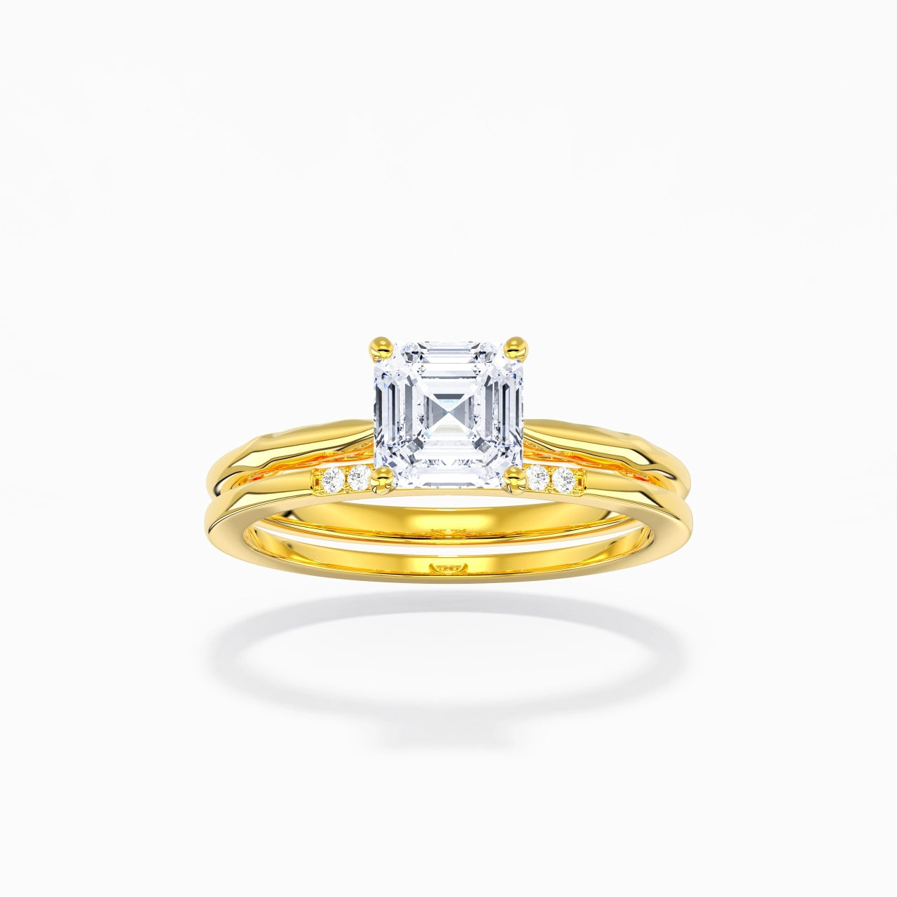 18K Gold Moissanite Bridal Set