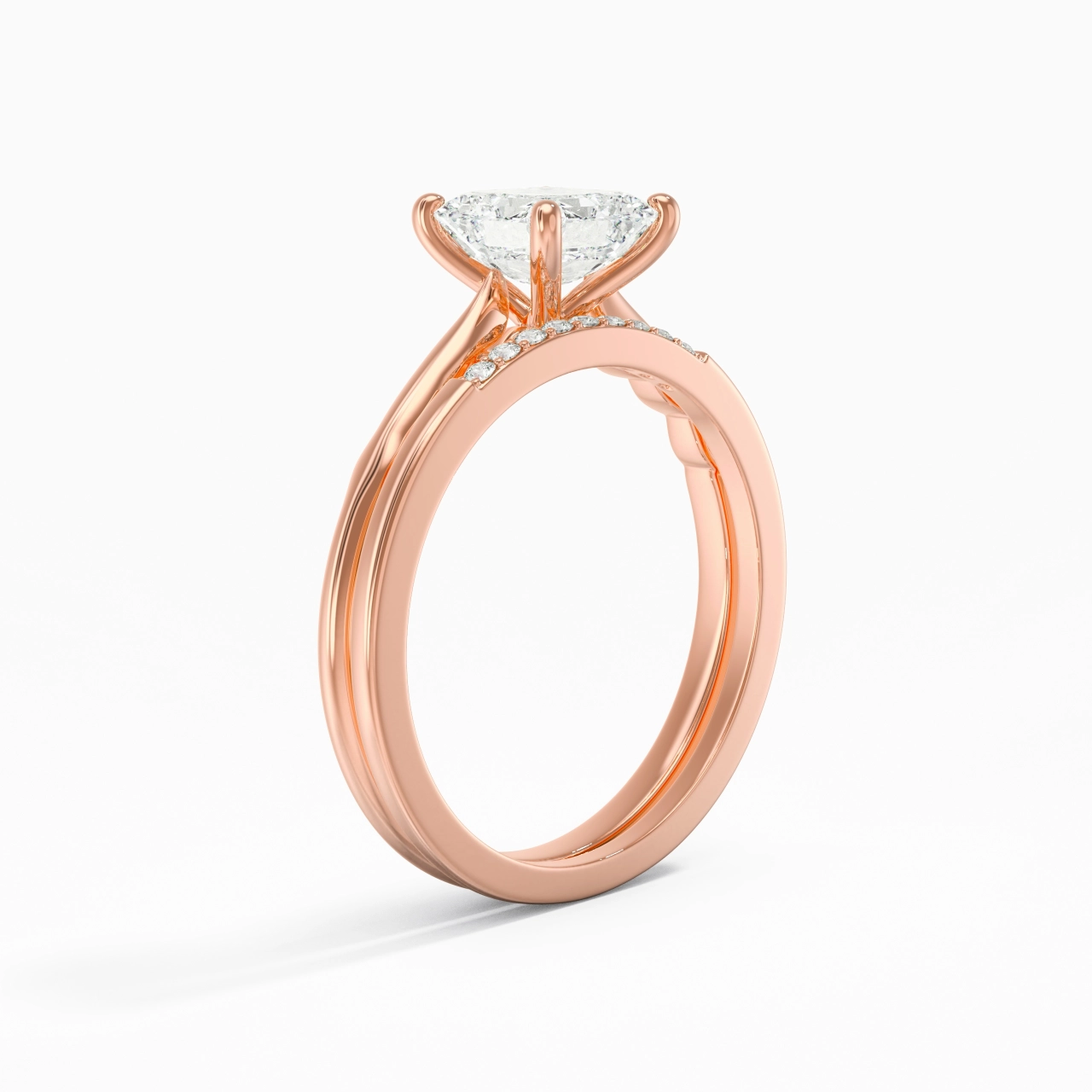 14K Rose Gold Moissanite Bridal Set