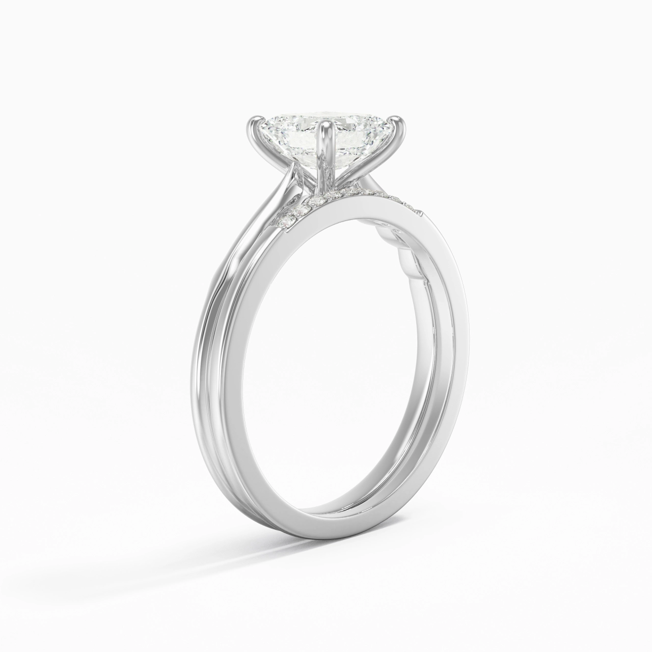 925 Sterling Silver Moissanite Bridal Set