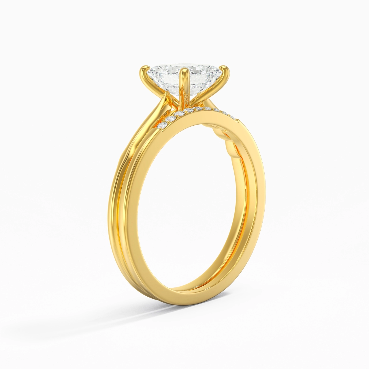 18K Gold Moissanite Bridal Set