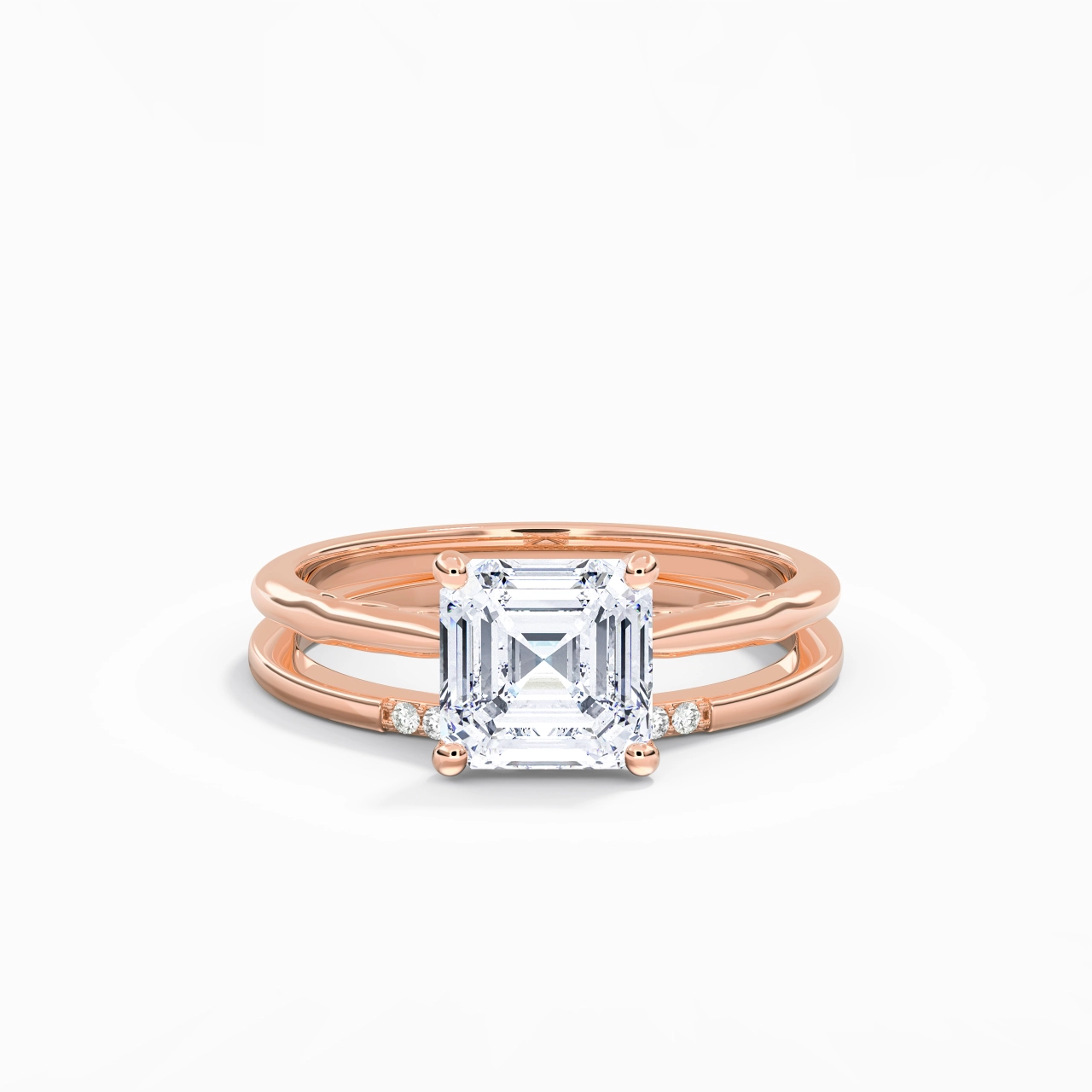 14K Rose Gold Moissanite Bridal Set