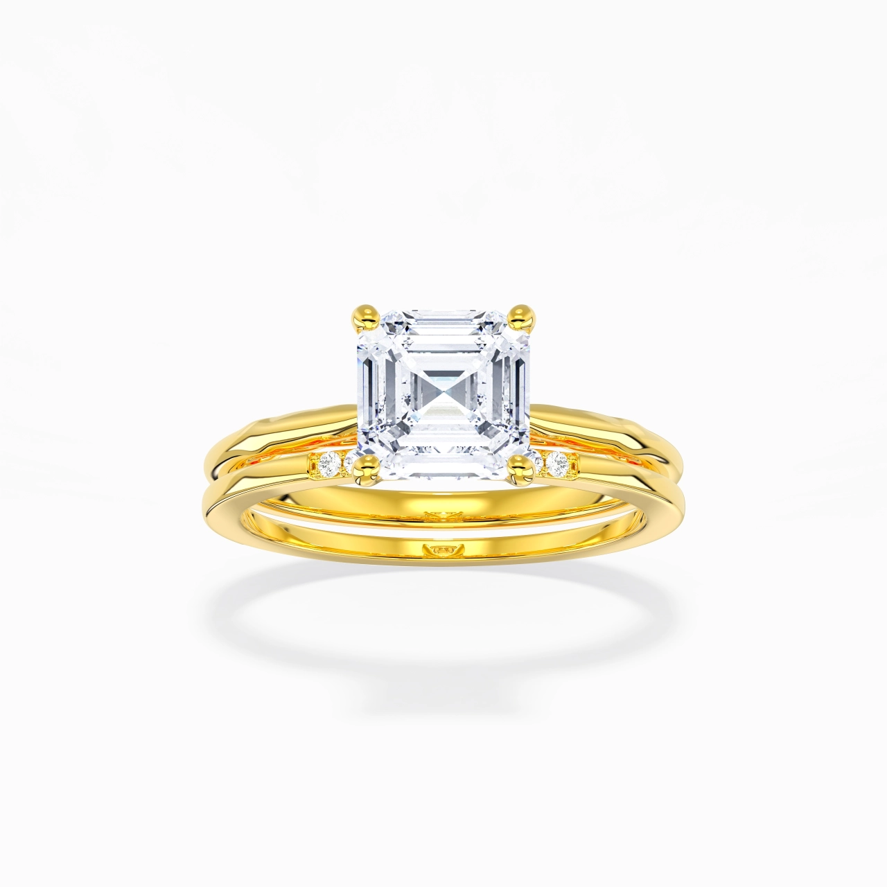 18K Gold Moissanite Bridal Set