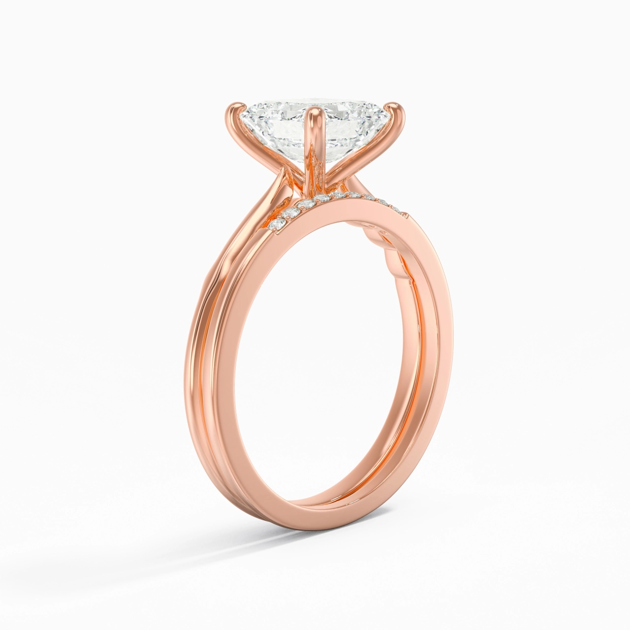 14K Rose Gold Moissanite Bridal Set