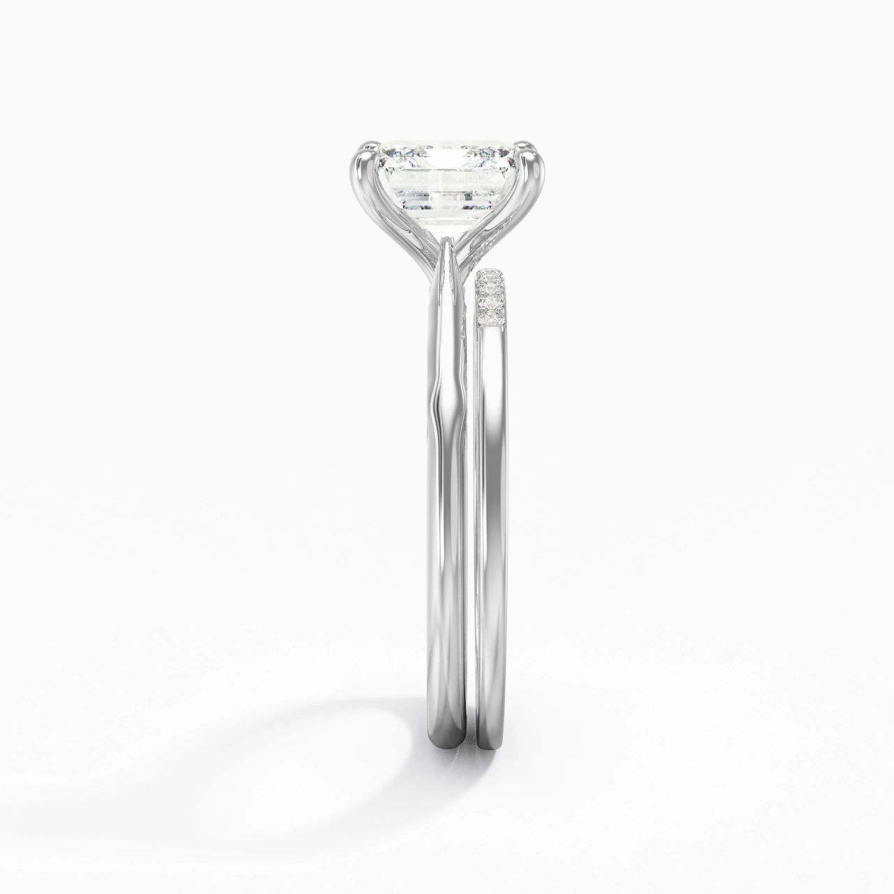 Or blanc 18 carats Moissanite Ensemble nuptial