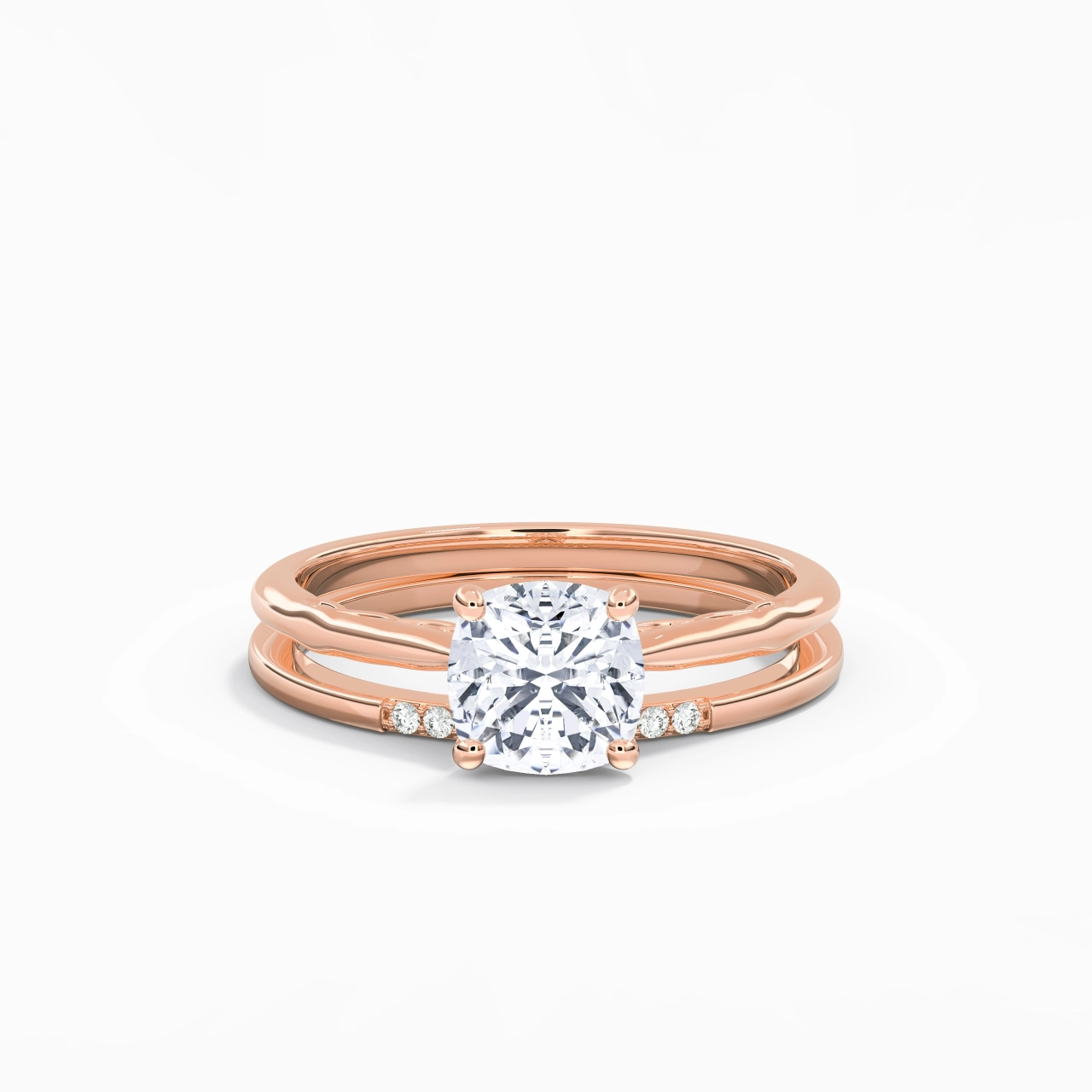 18K Rose Gold Moissanite Bridal Set
