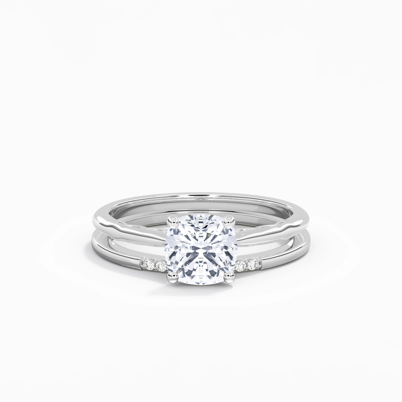 Platine Moissanite Ensemble nuptial