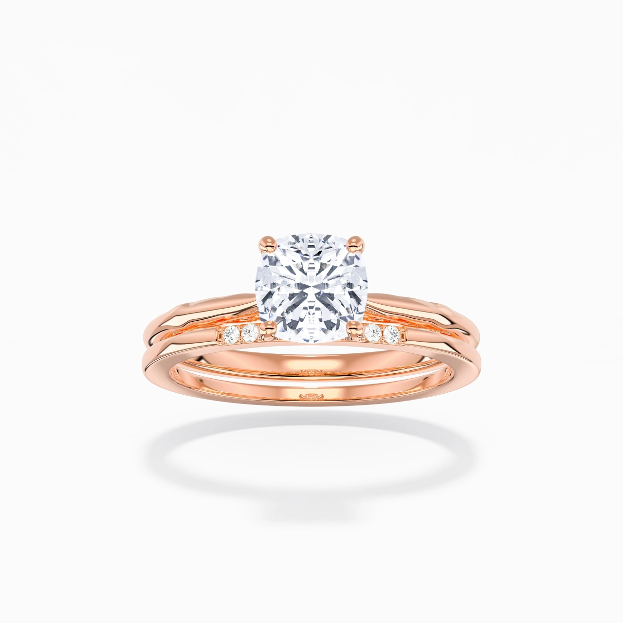 18K Rose Gold Moissanite Bridal Set