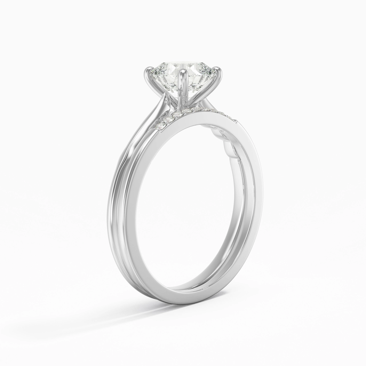18K White Gold Moissanite Bridal Set