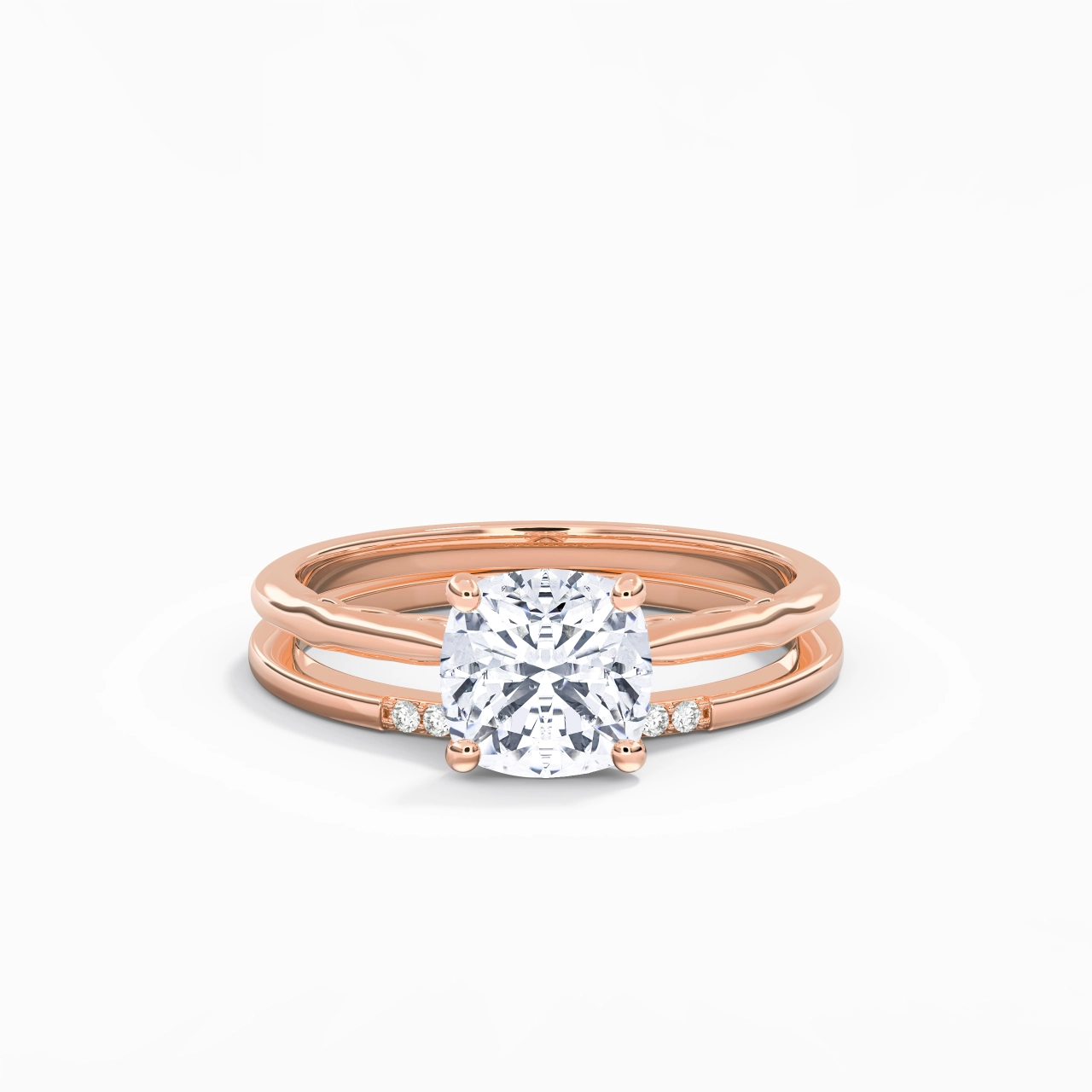 18K Rose Gold Moissanite Bridal Set