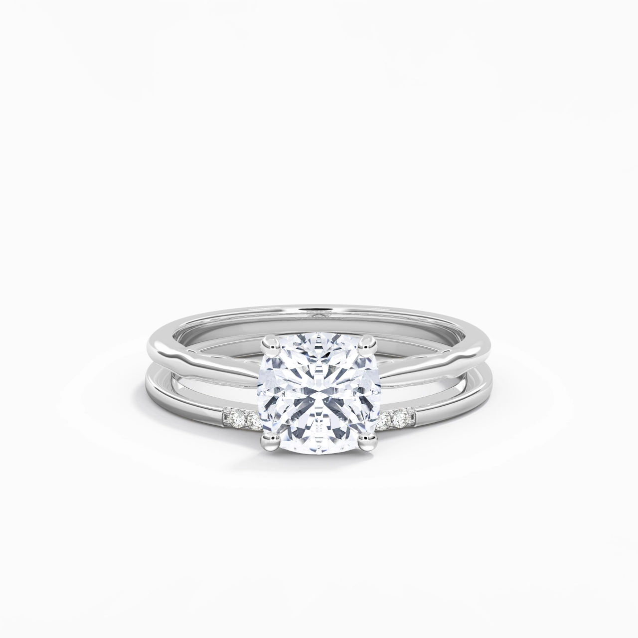 Platinum Moissanite Bridal Set