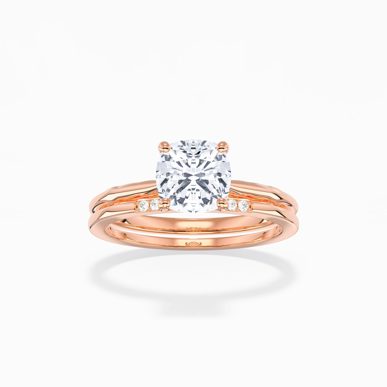 18K Rose Gold Moissanite Bridal Set