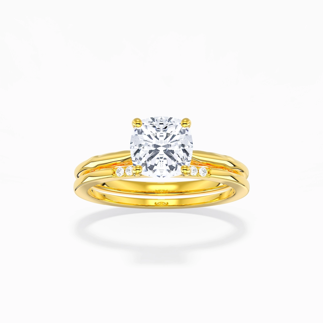 Or 18 carats Moissanite Ensemble nuptial
