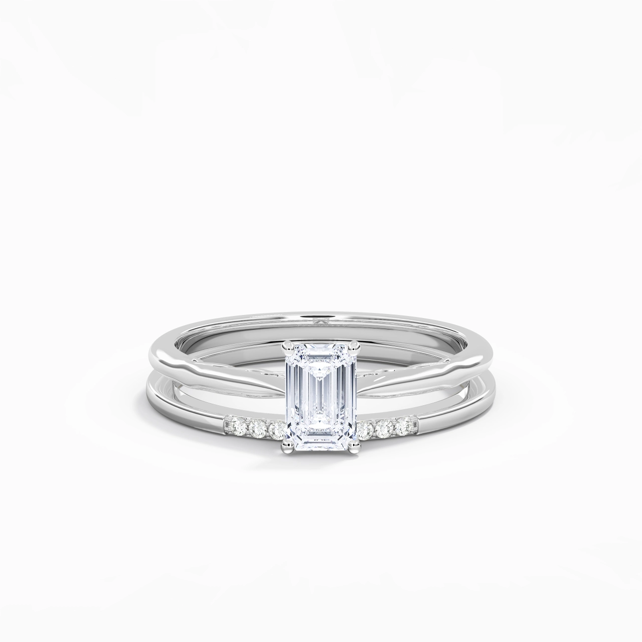 14K White Gold Moissanite Bridal Set