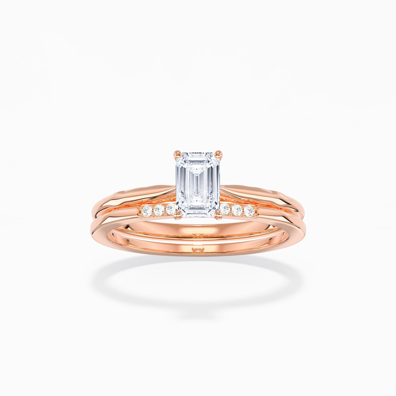 18K Rose Gold Moissanite Bridal Set