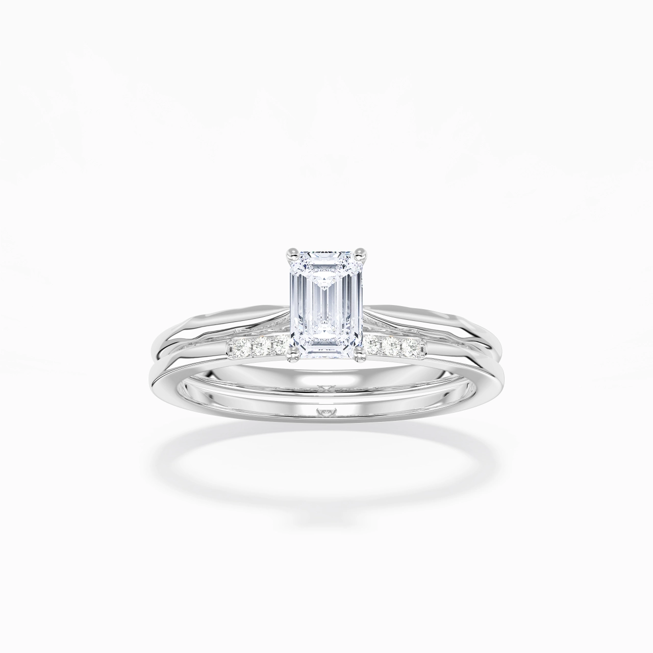 14K White Gold Moissanite Bridal Set