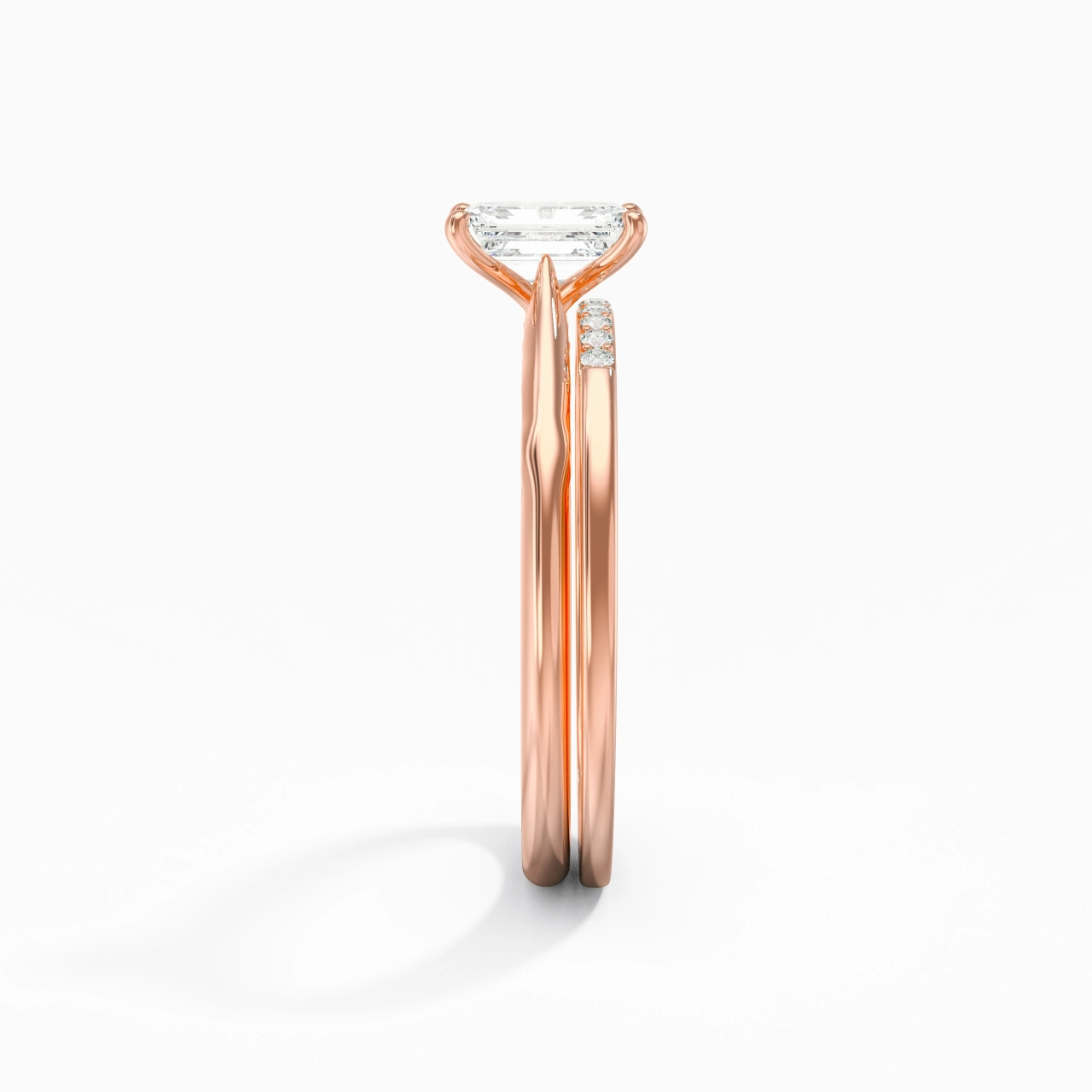18K Rose Gold Moissanite Bridal Set