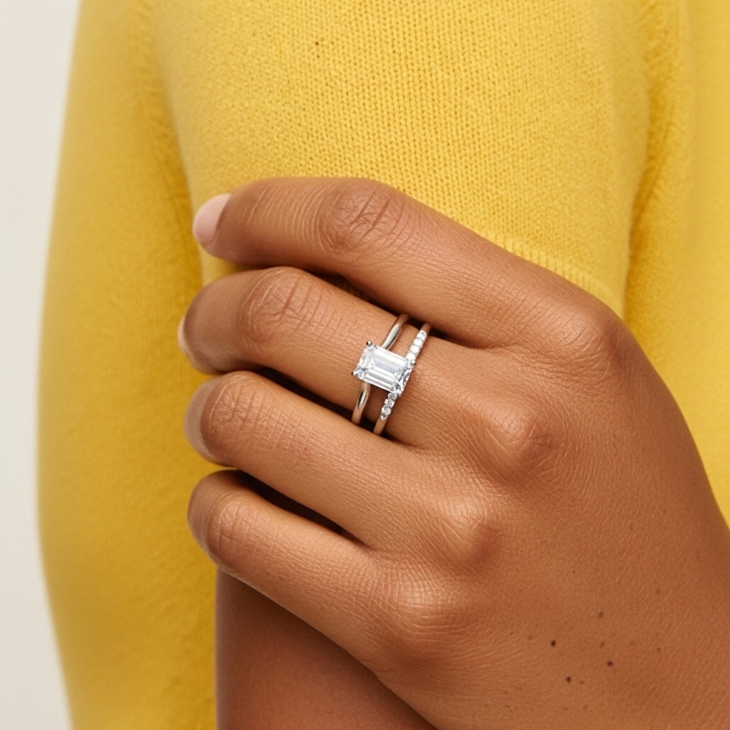 925 Sterling Silver Moissanite Bridal Set