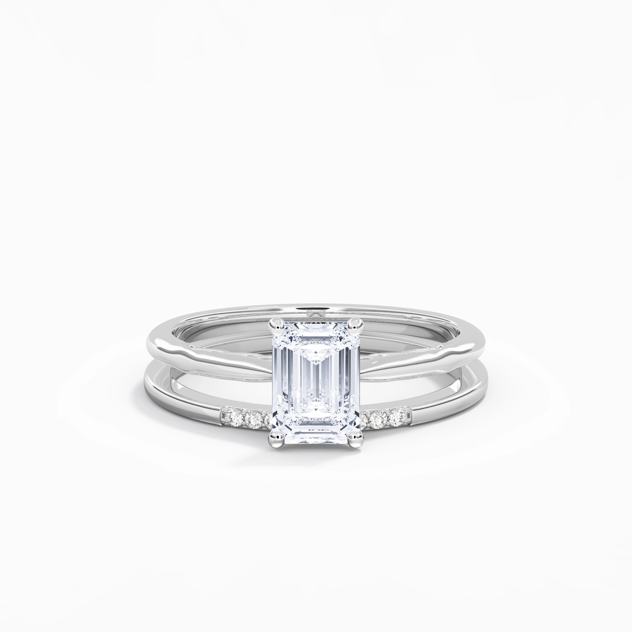 Platine Moissanite Ensemble nuptial