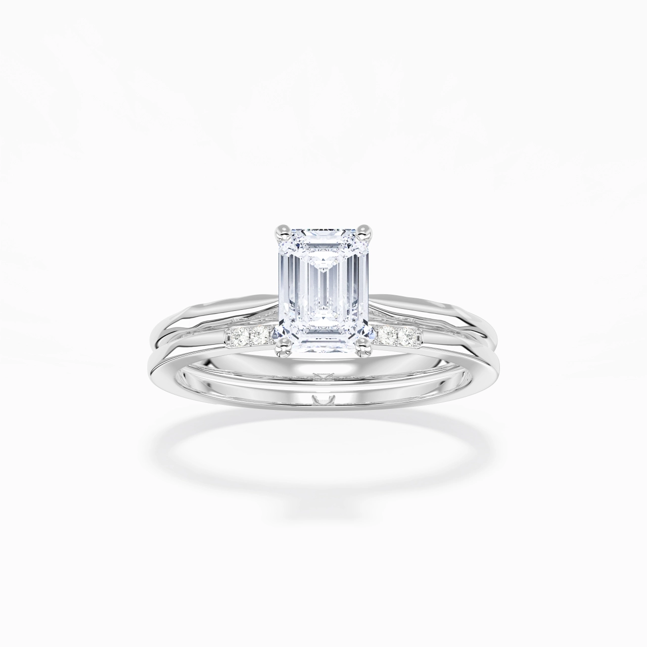 Platine Moissanite Ensemble nuptial