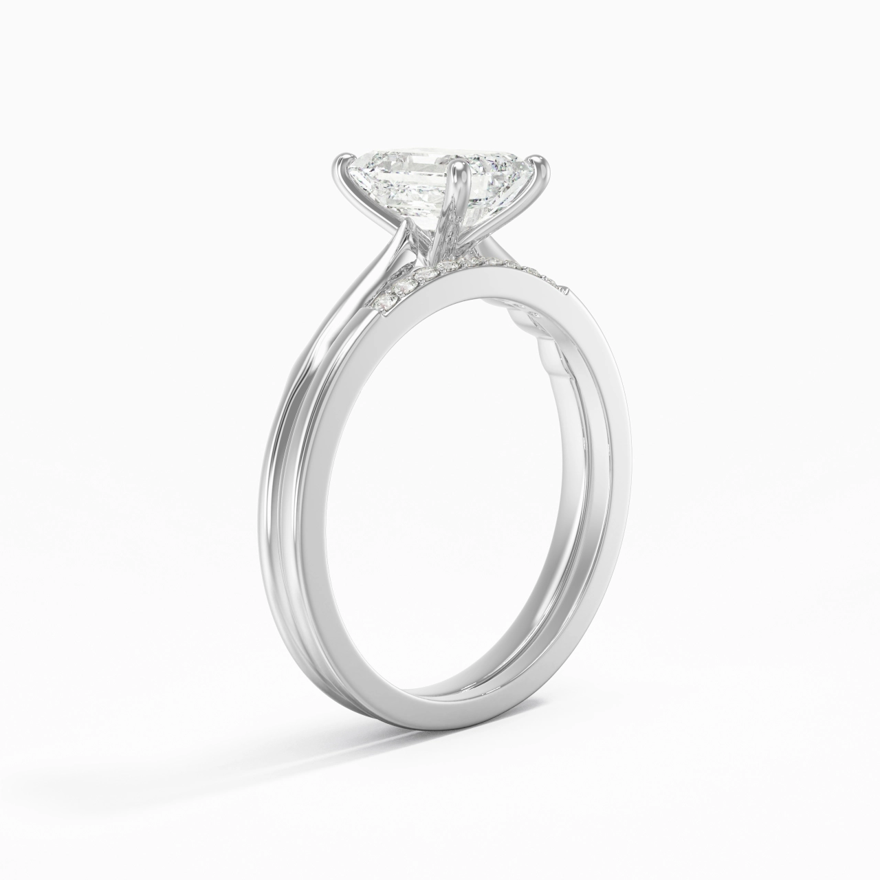 Platine Moissanite Ensemble nuptial