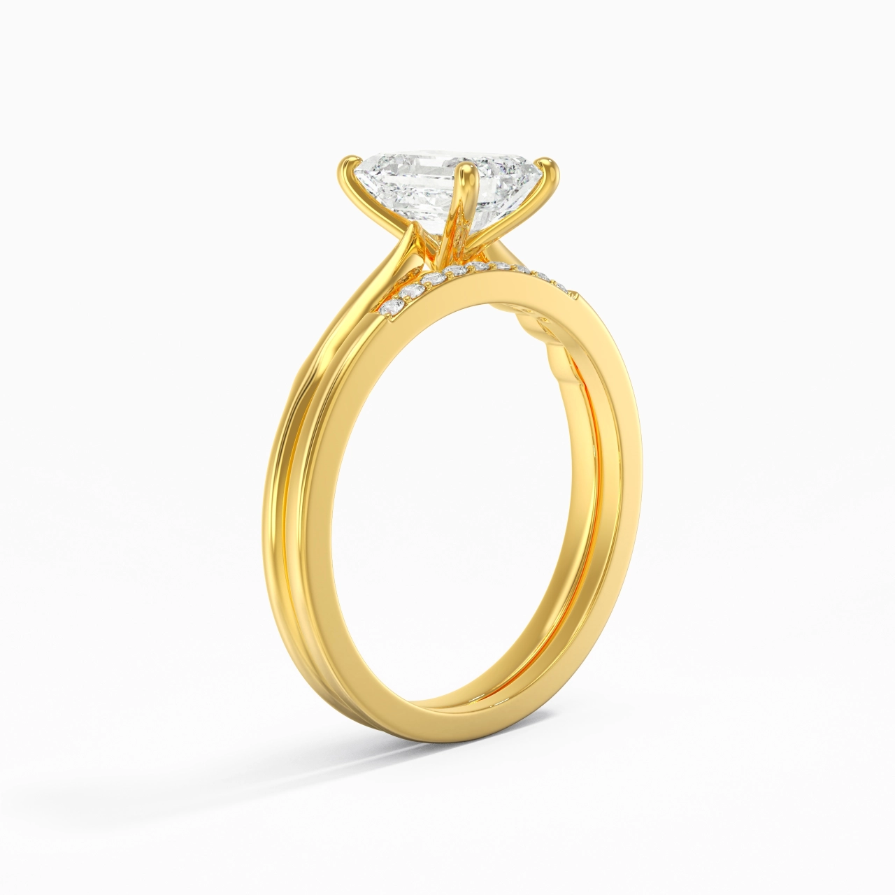14K Gold Moissanite Bridal Set