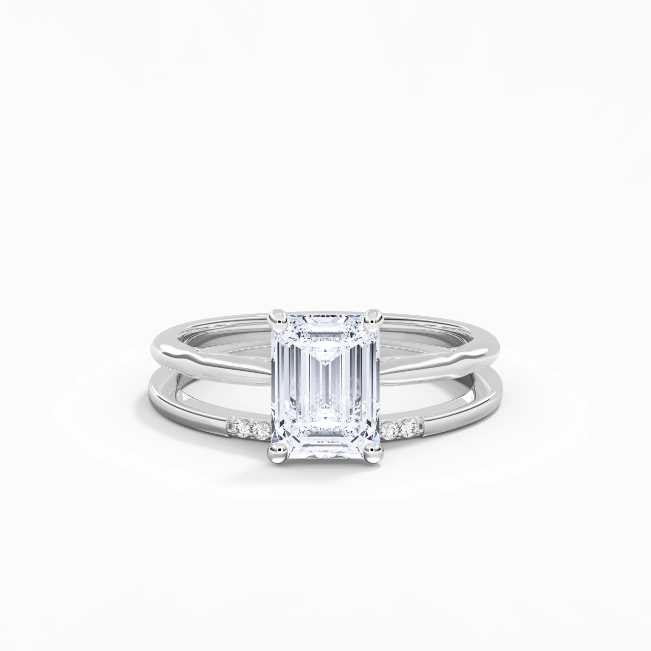 Platine Moissanite Ensemble nuptial