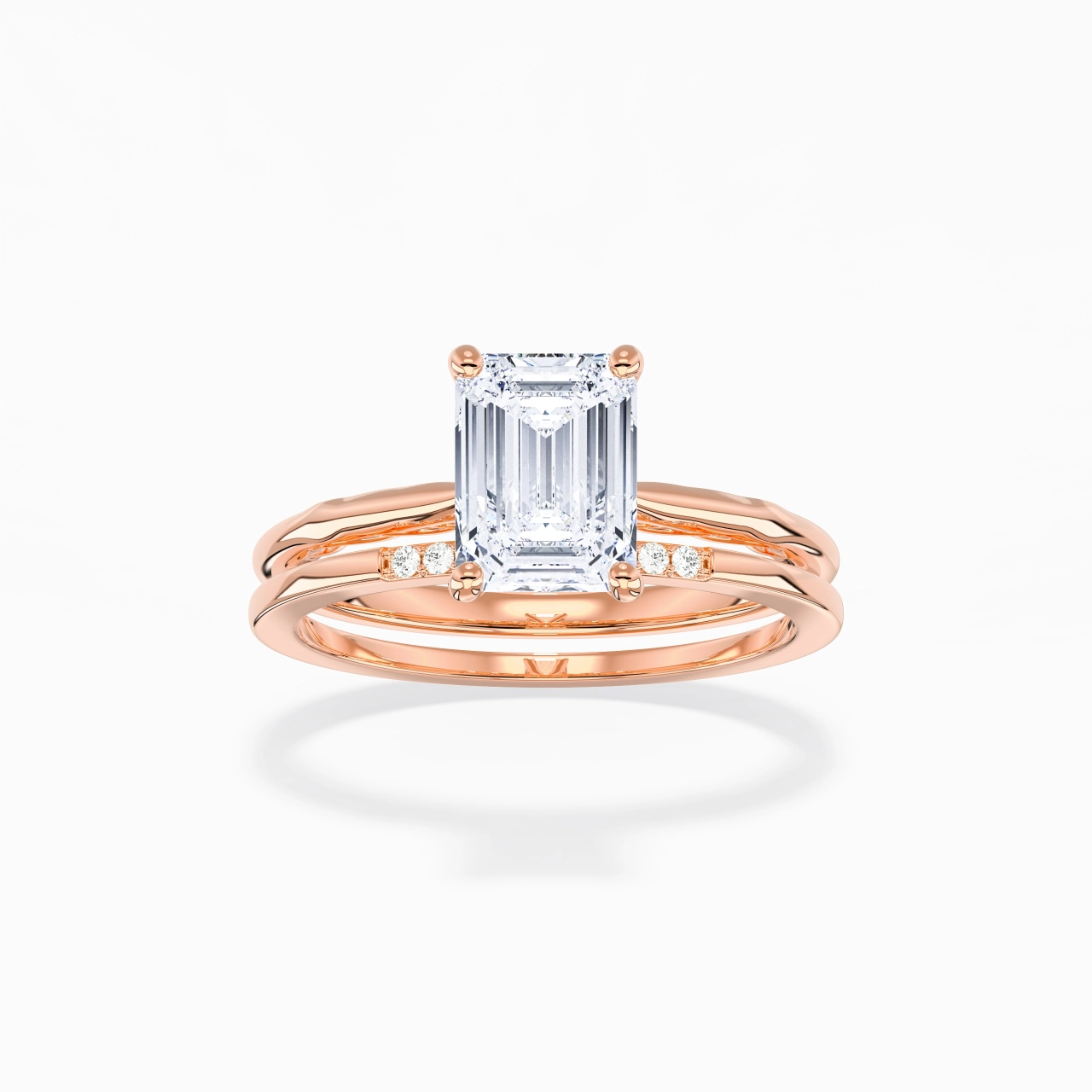 18K Rose Gold Moissanite Bridal Set