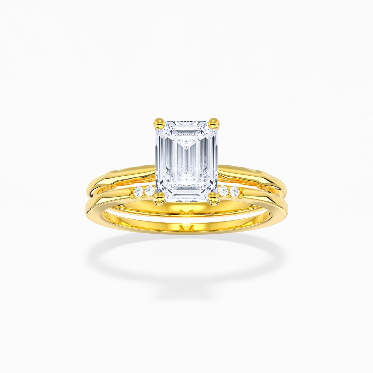 Or 18 carats Moissanite Ensemble nuptial