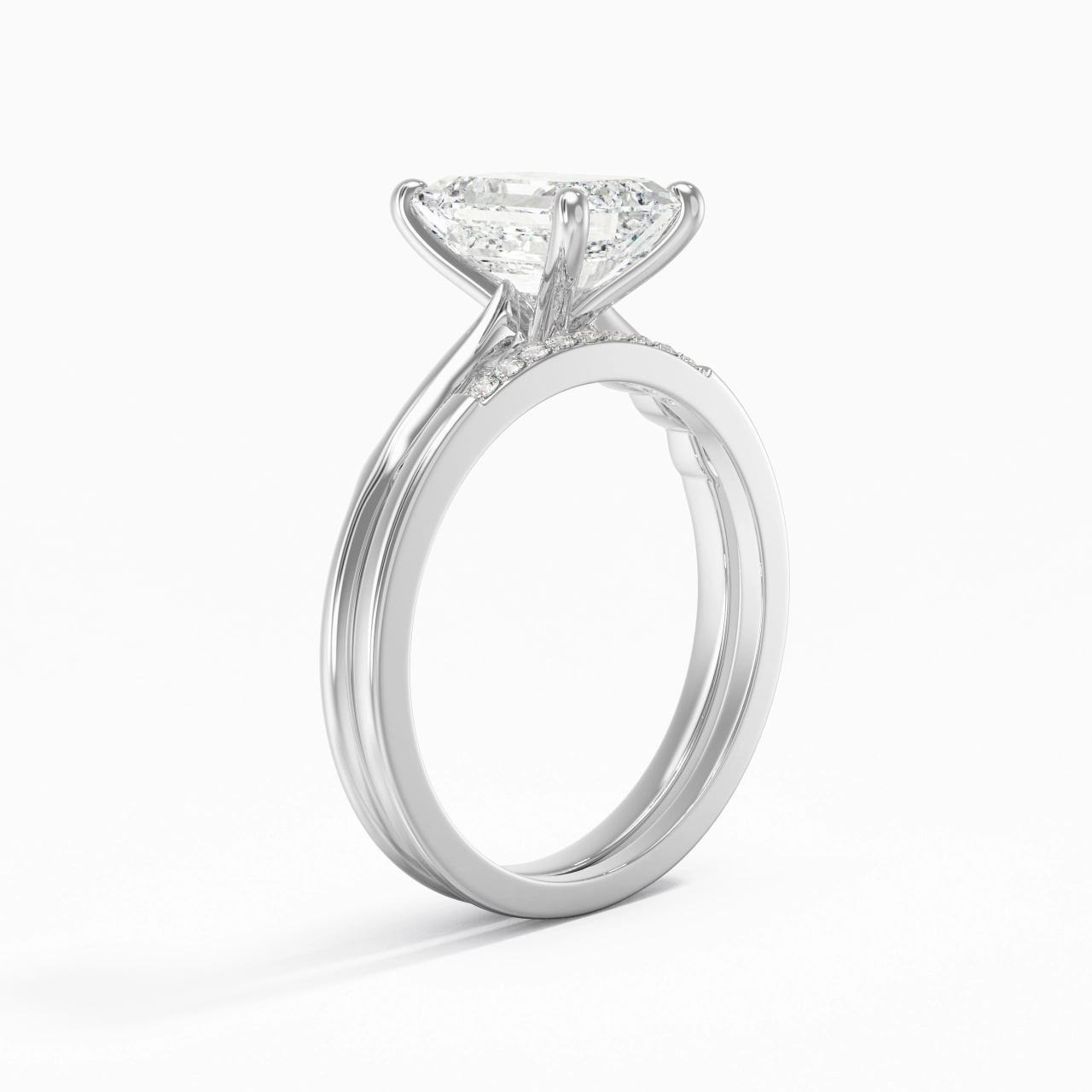 Platine Moissanite Ensemble nuptial