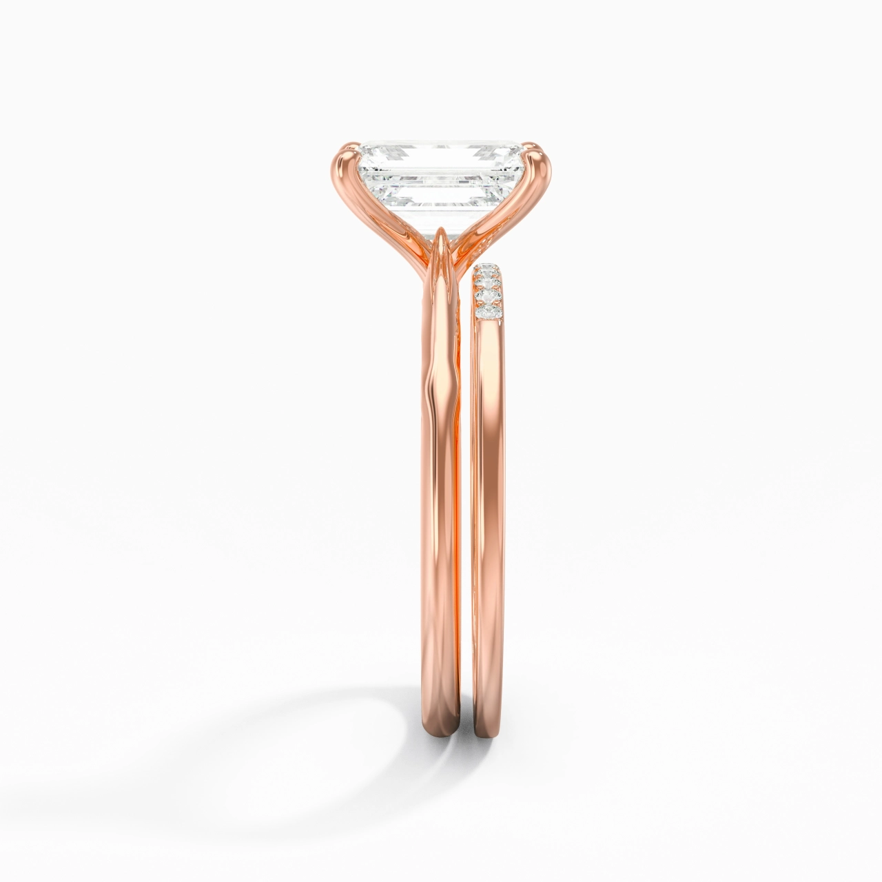 18K Rose Gold Moissanite Bridal Set