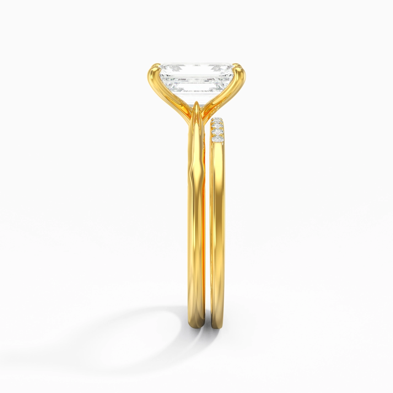 Or 18 carats Moissanite Ensemble nuptial