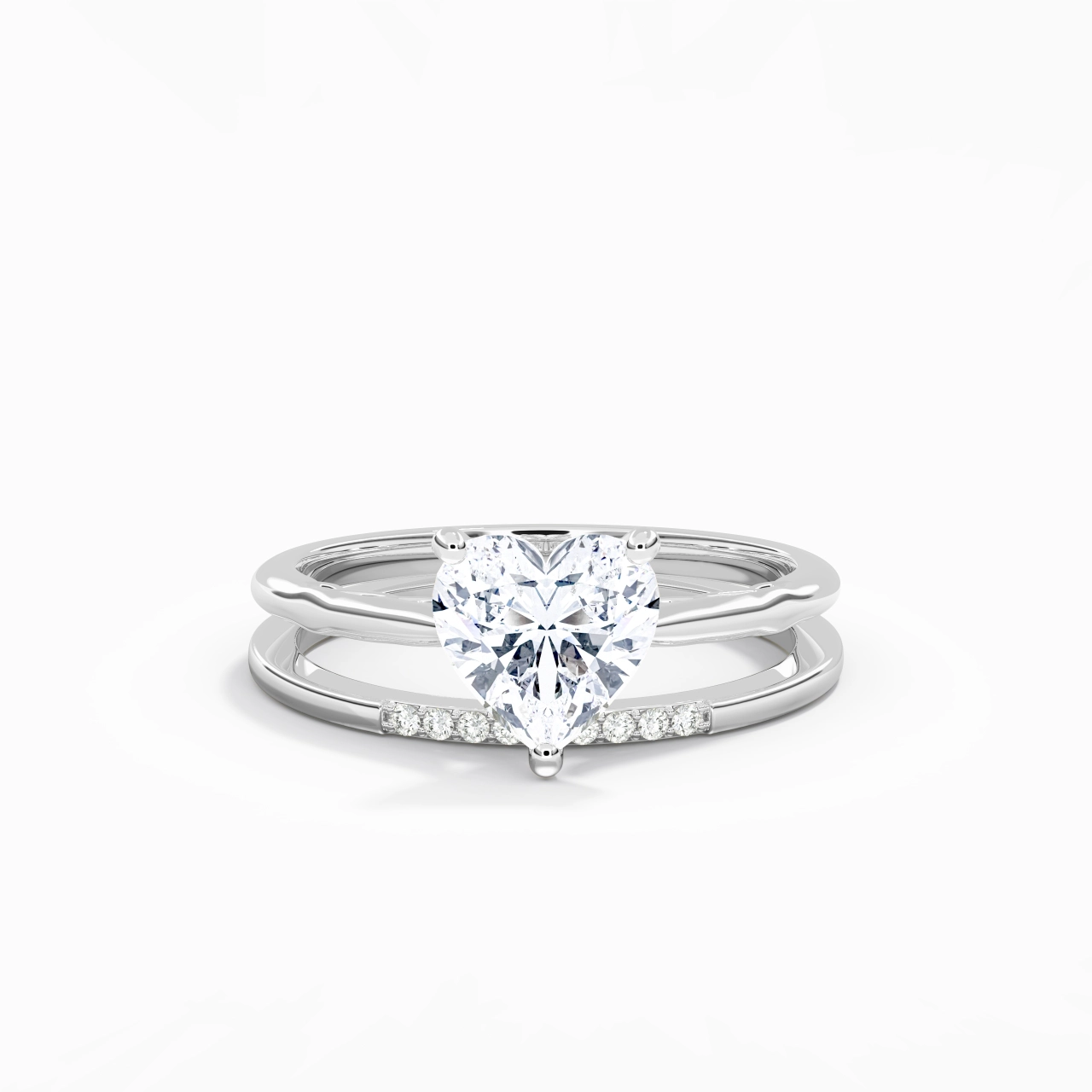 18K White Gold Moissanite Bridal Set