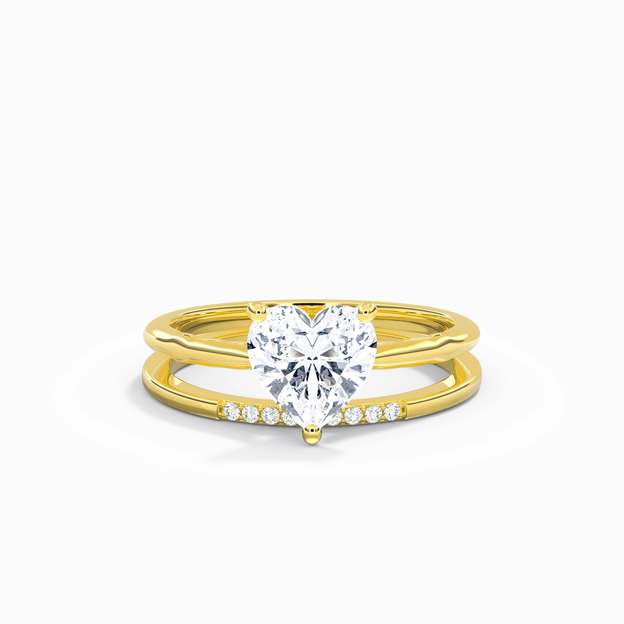 Or 18 carats Moissanite Ensemble nuptial