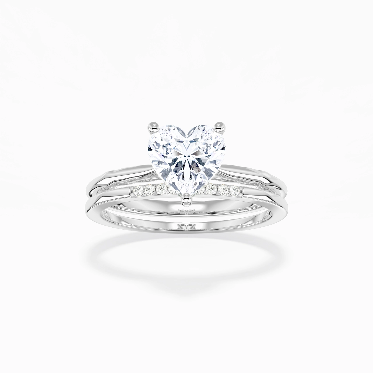 18K White Gold Moissanite Bridal Set