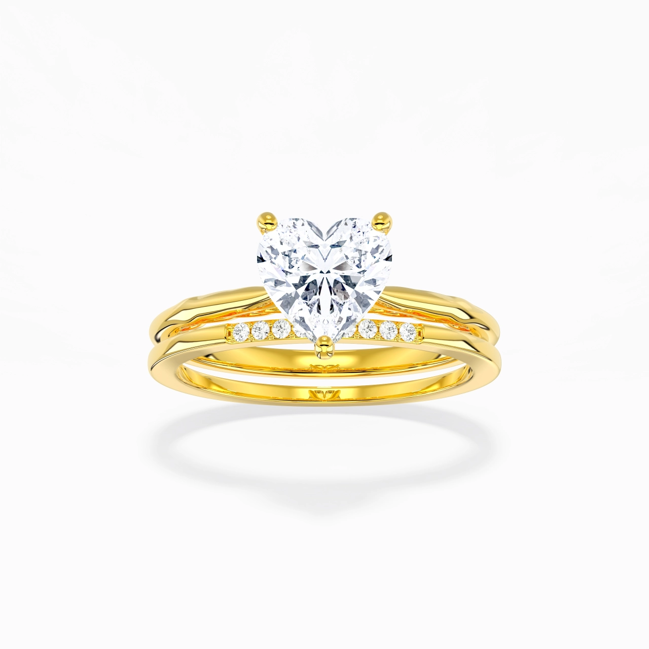 Or 18 carats Moissanite Ensemble nuptial