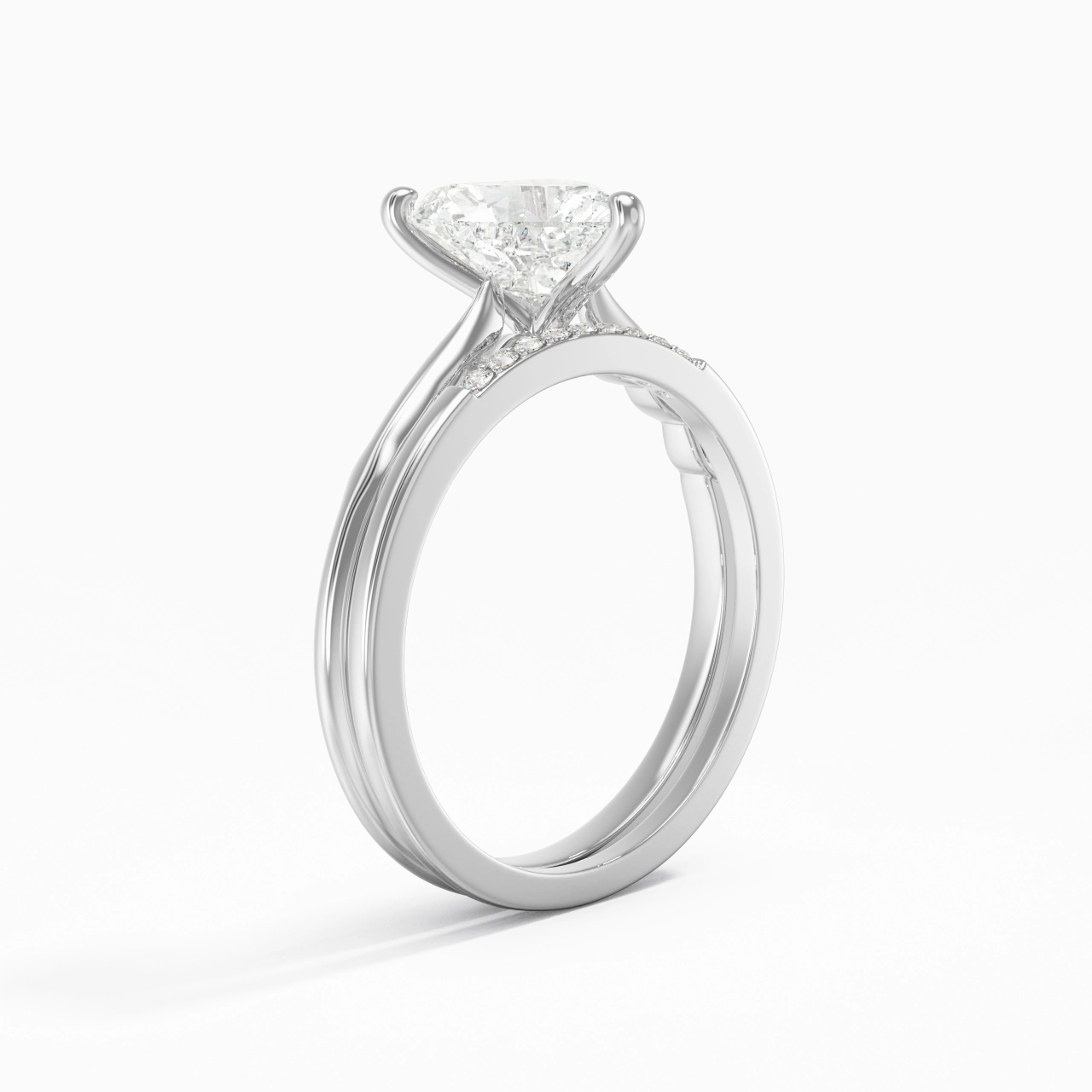 18K White Gold Moissanite Bridal Set