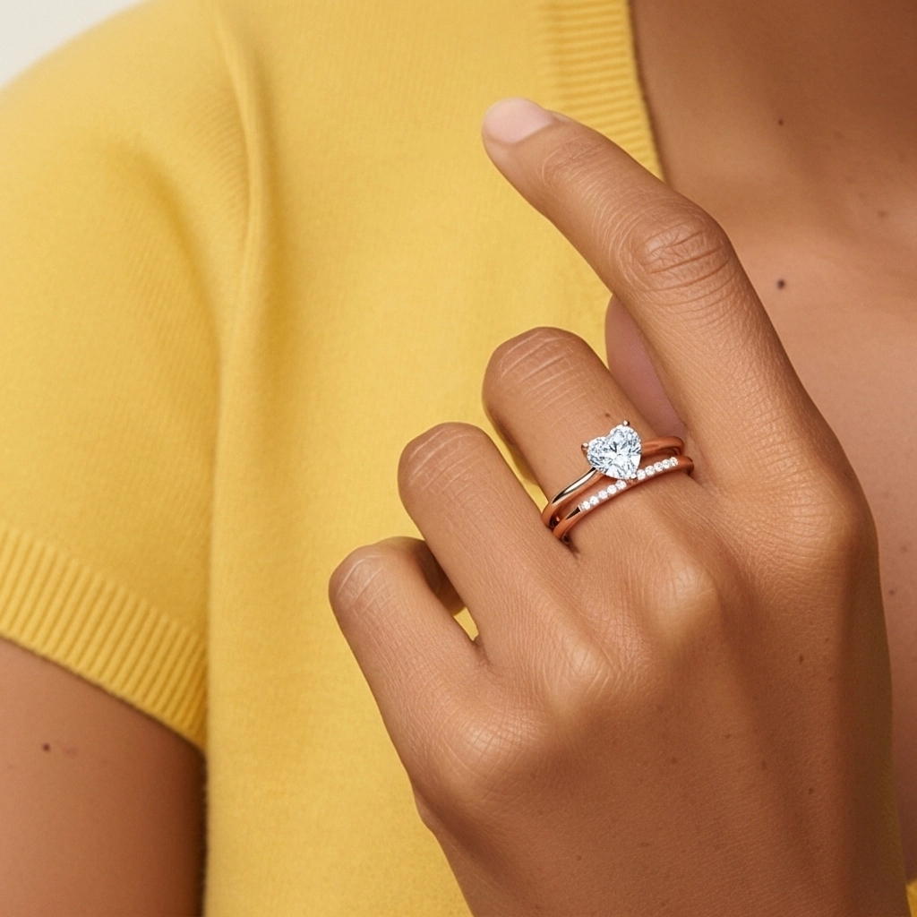 18K Rose Gold Moissanite Bridal Set