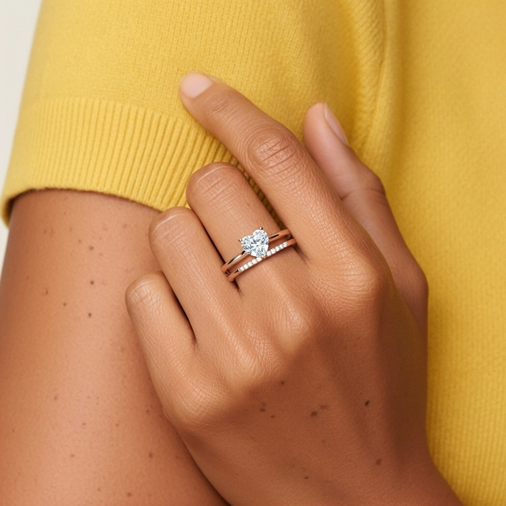 18K Rose Gold Moissanite Bridal Set