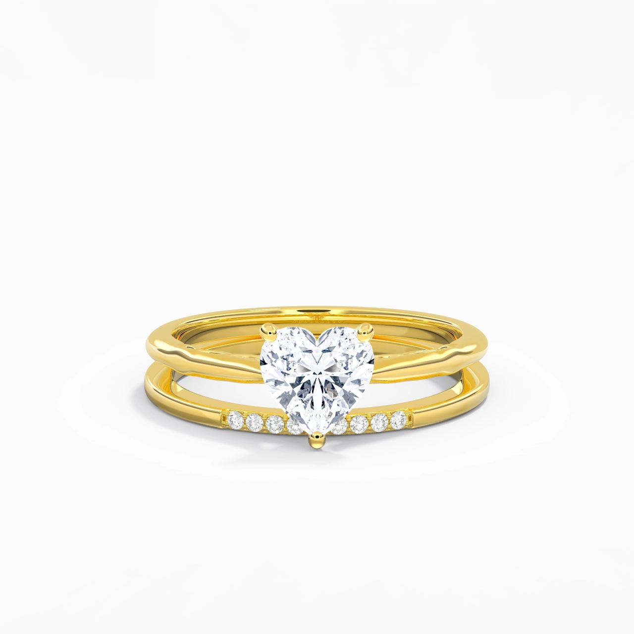 Or 18 carats Moissanite Ensemble nuptial