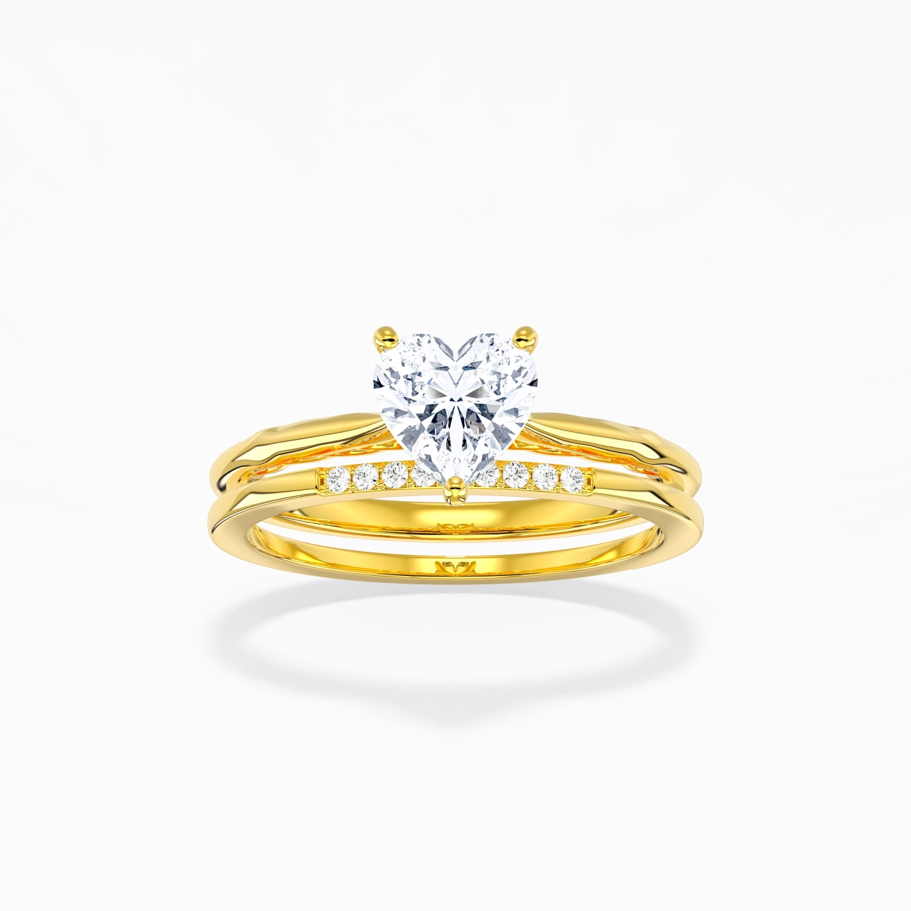 Or 18 carats Moissanite Ensemble nuptial