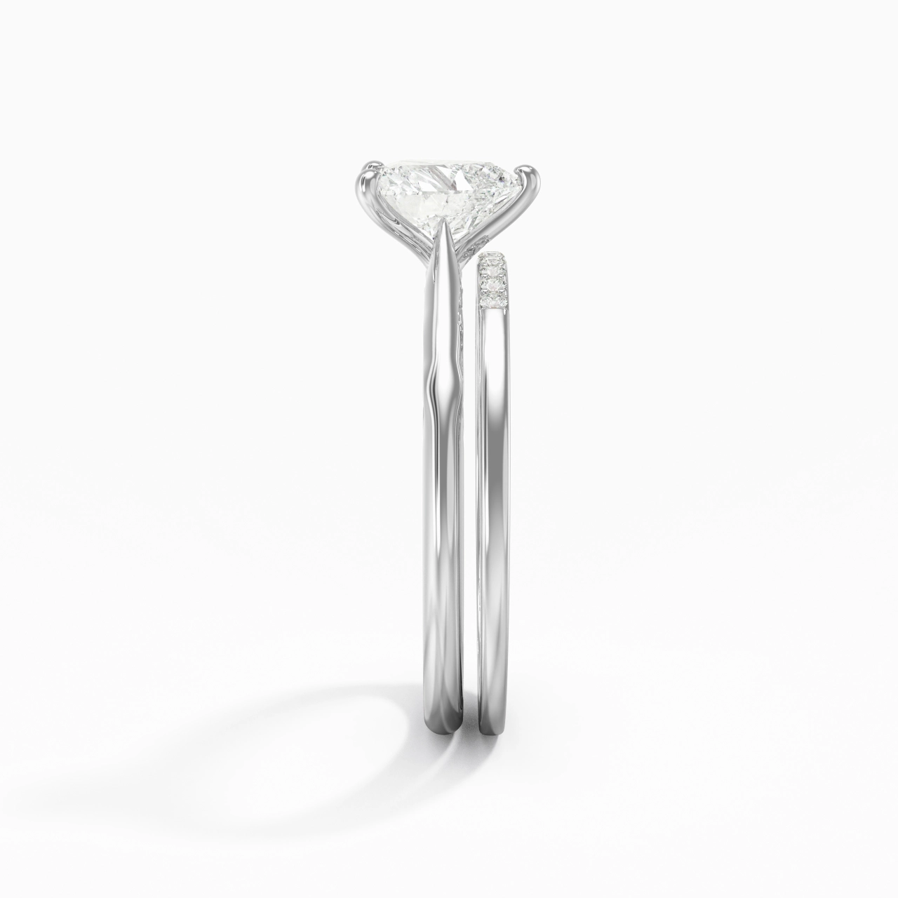 Or blanc 14 carats Moissanite Ensemble nuptial