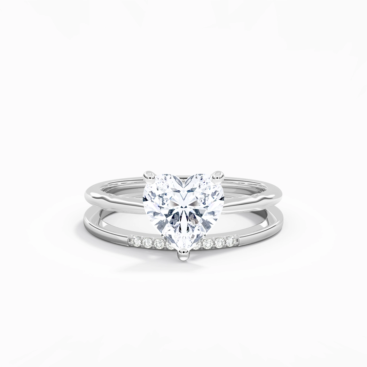 18K White Gold Moissanite Bridal Set