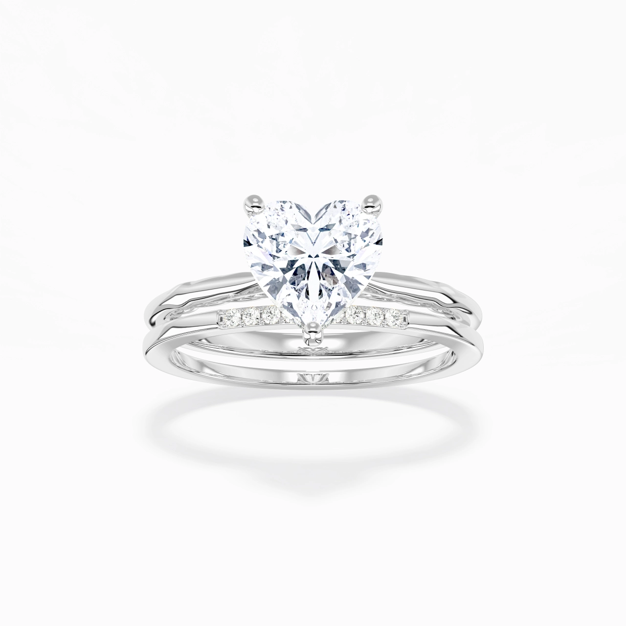 18K White Gold Moissanite Bridal Set