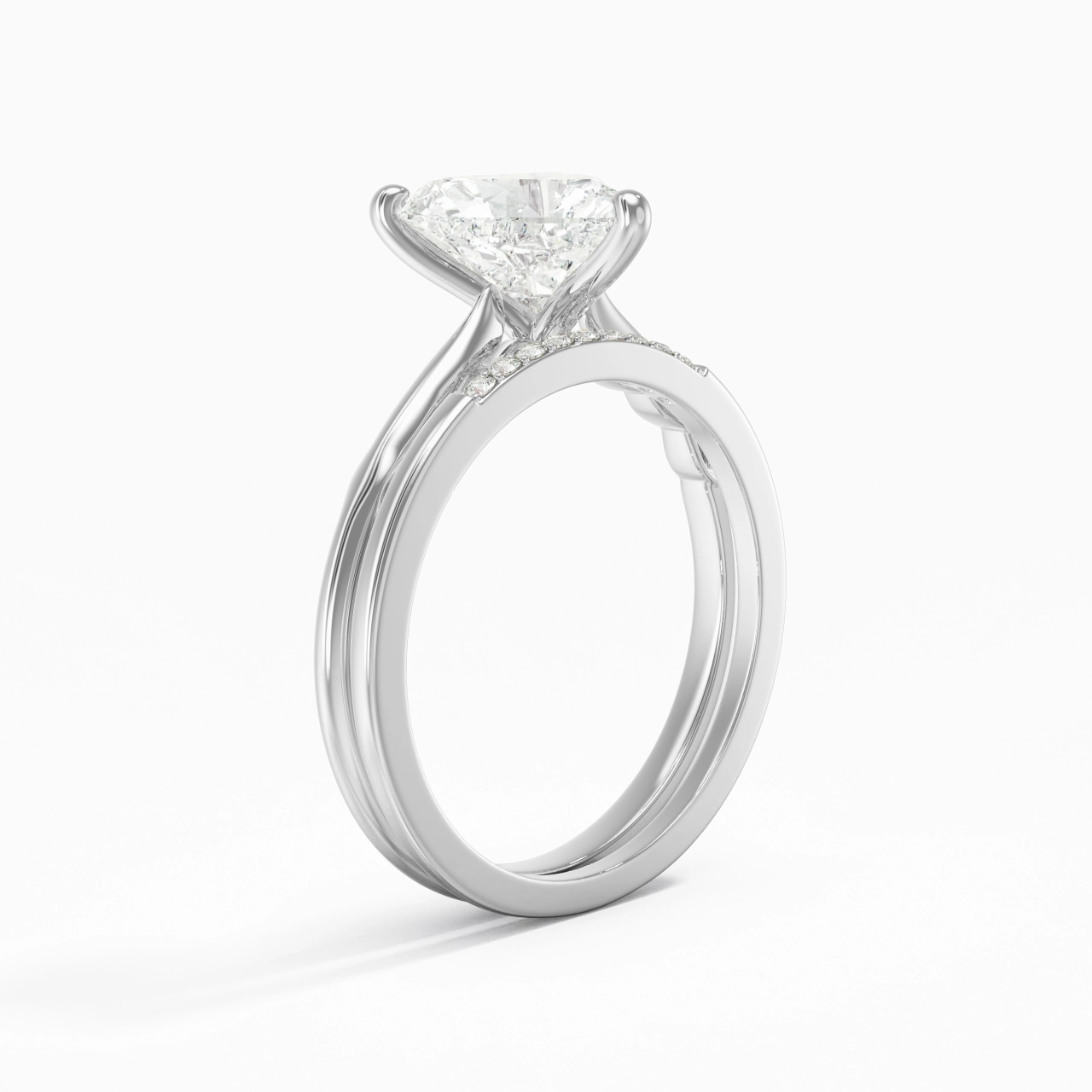 18K White Gold Moissanite Bridal Set