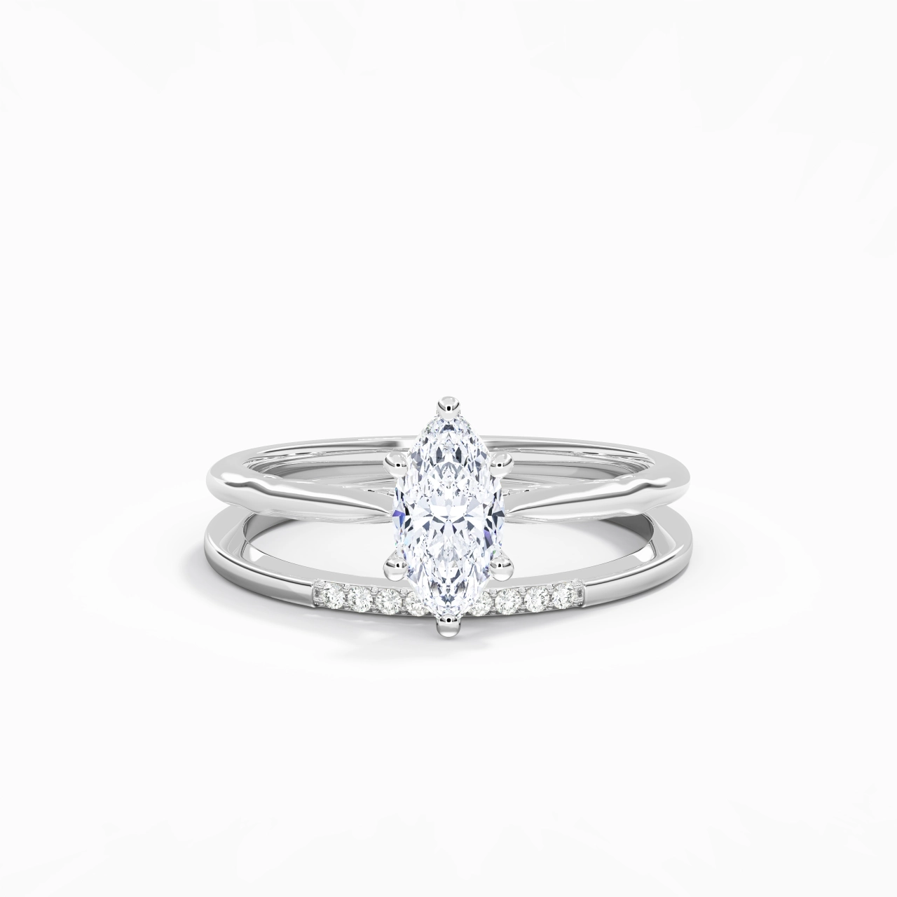 925 Sterling Silver Moissanite Bridal Set