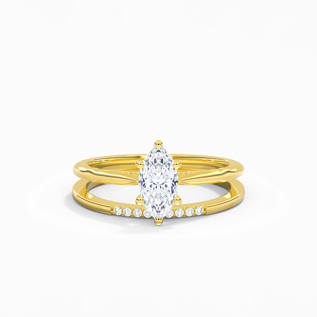 14K Gold Moissanite Bridal Set