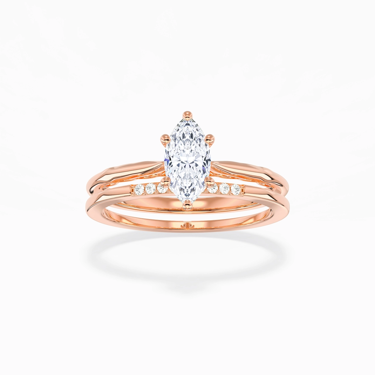 18K Rose Gold Moissanite Bridal Set