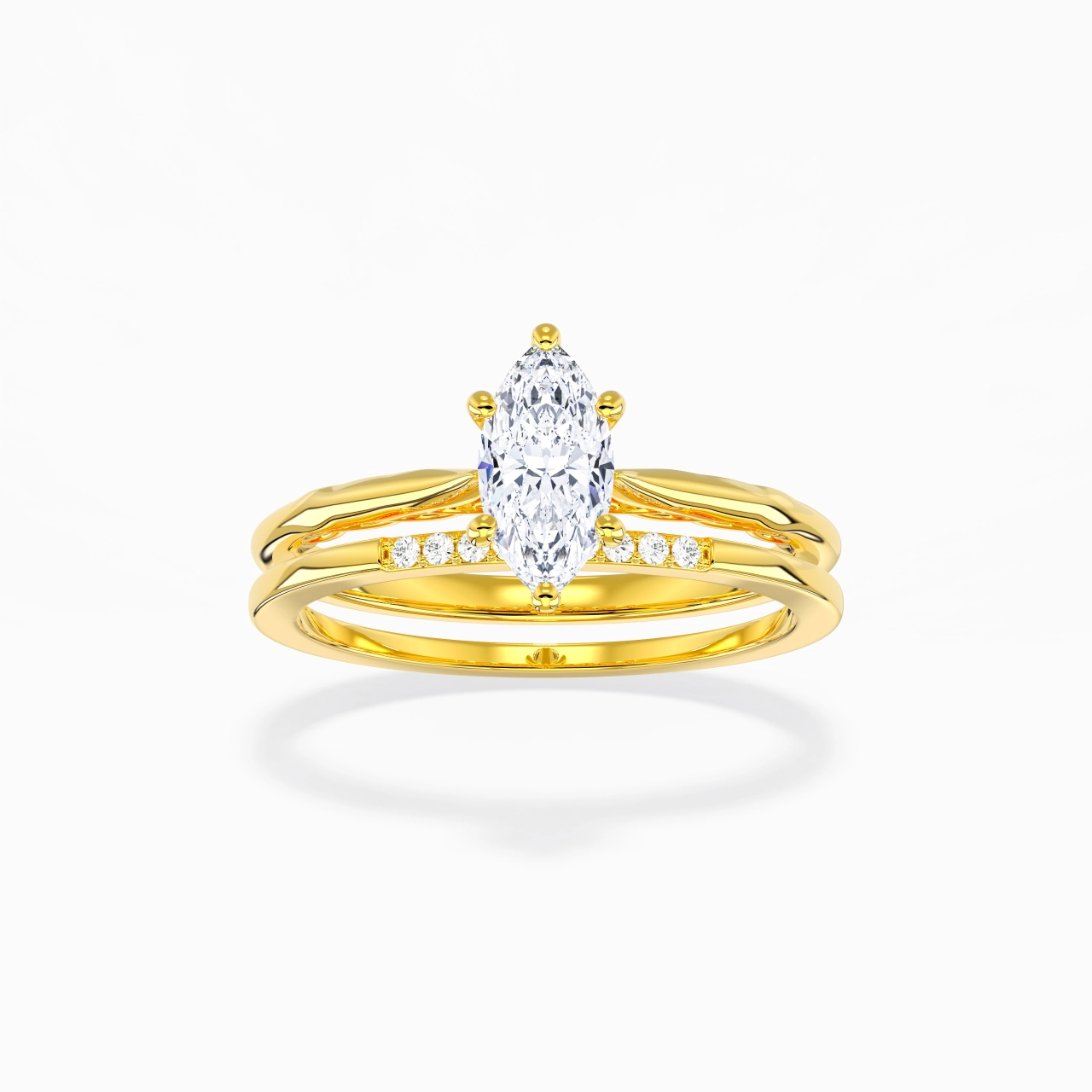 14K Gold Moissanite Bridal Set