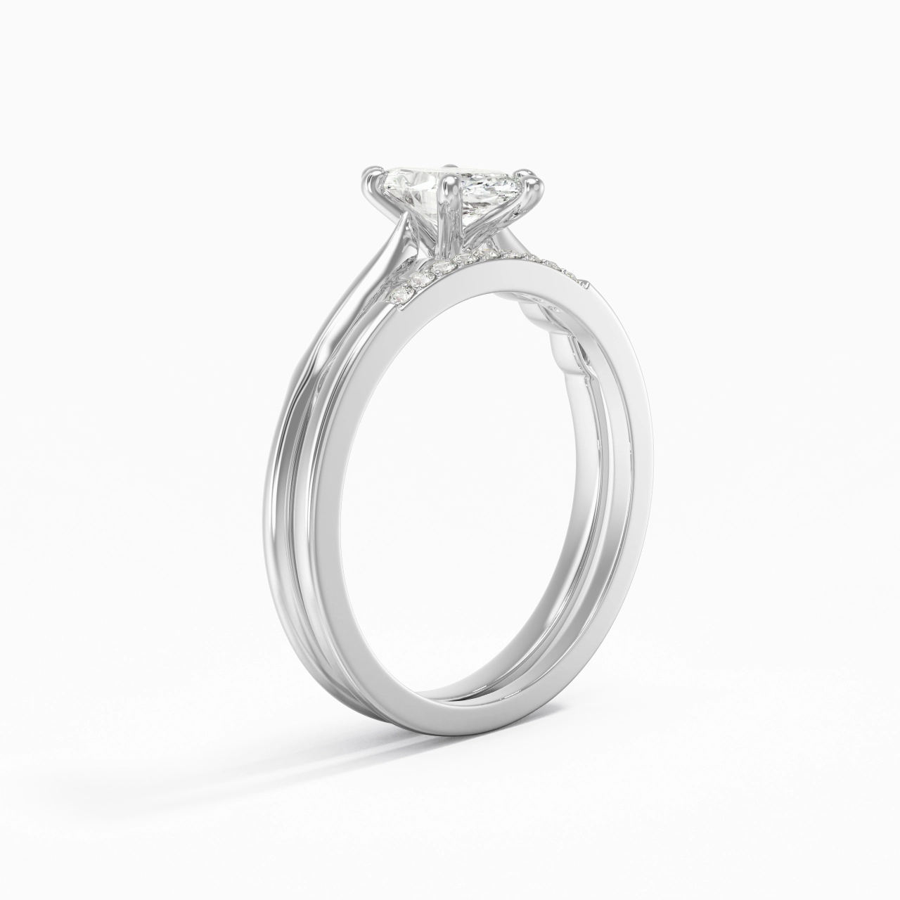 925 Sterling Silver Moissanite Bridal Set