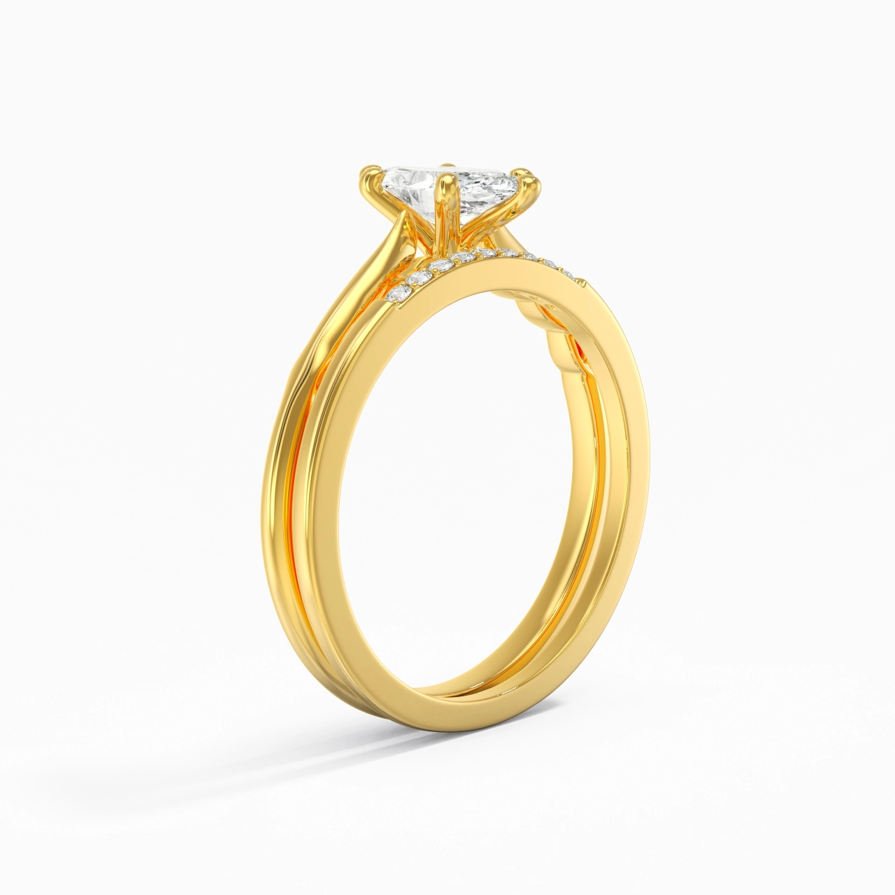 14K Gold Moissanite Bridal Set